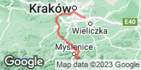 Track GPS Kraków - Myślenice - terenowo